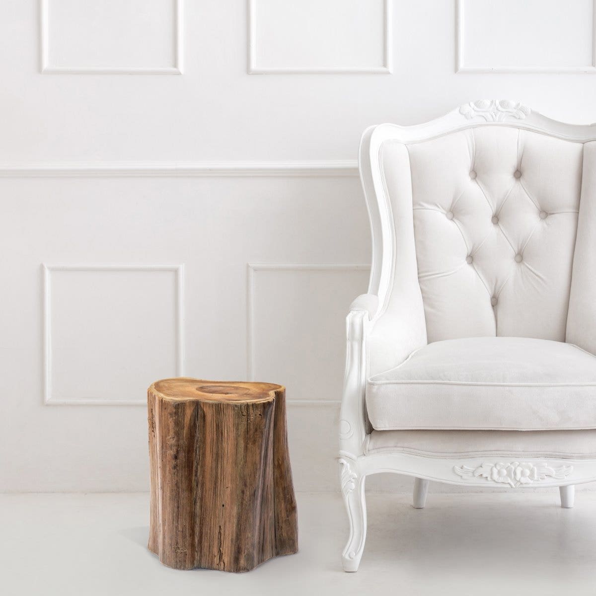 Teak Wood Tree Section Stool